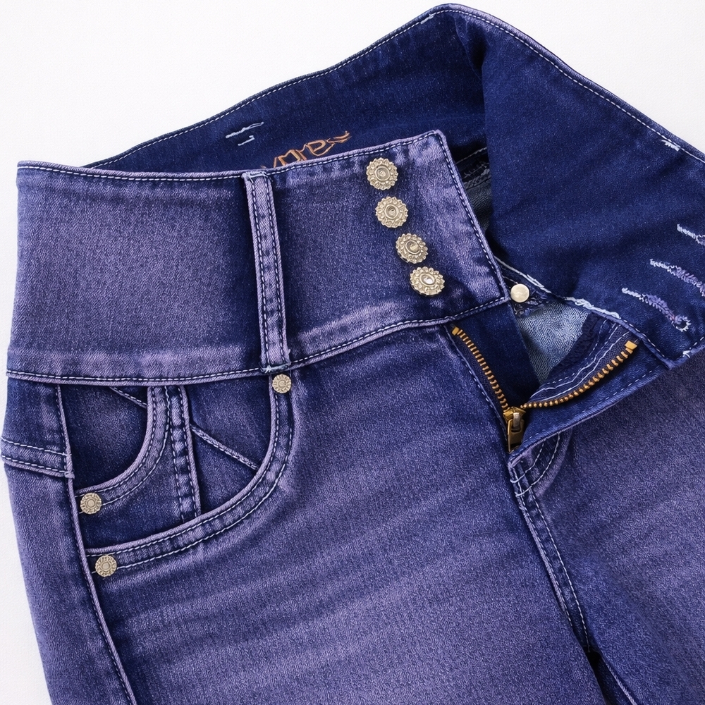 Elegant High Rise Blue Jeans